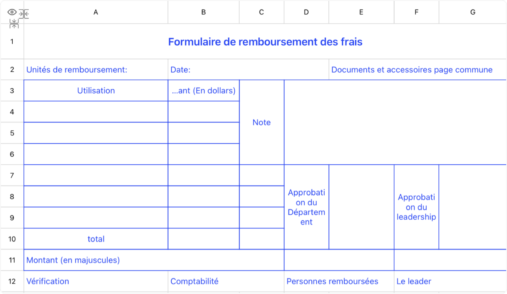 Formulaire de remboursement des dépenses 2